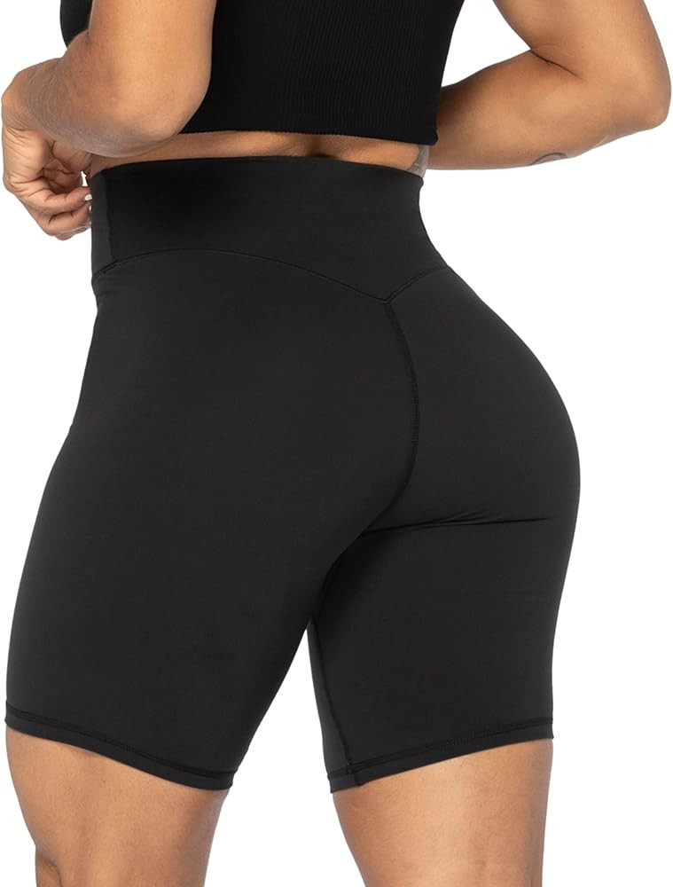 Sunzel No Front Seam High Waist Biker Shorts for Women, Squat Proof Yoga Workout Gym Bike Shorts | Amazon (US)