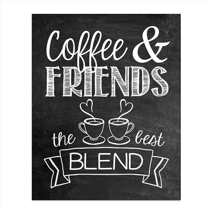 "Coffee & Friends- The Best Blend"- Coffee Sign- Chalkboard Replica Print- 8 x 10" Wall Art- Read... | Amazon (US)