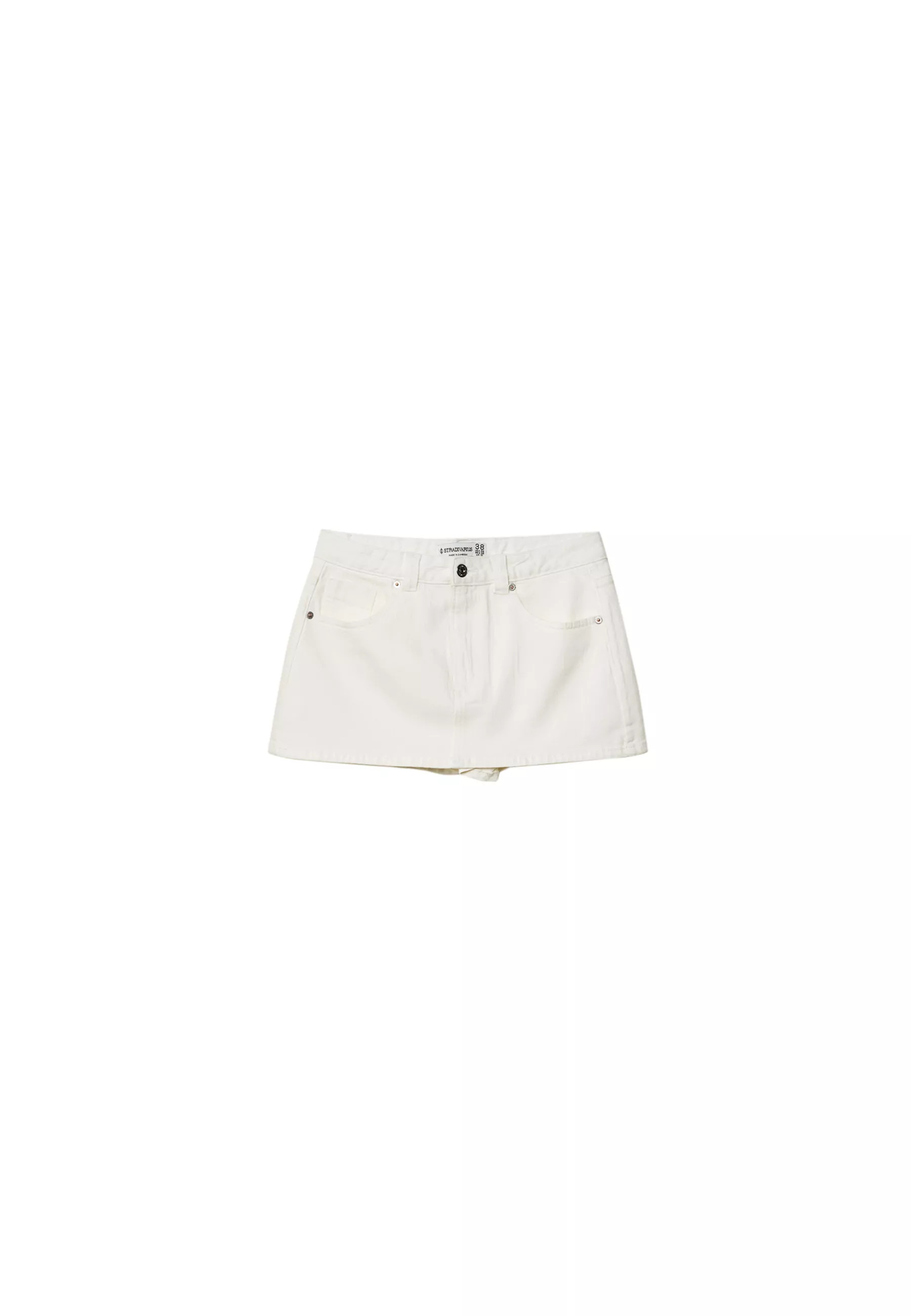 D62 denim skort - Women's Skirts | Stradivarius United Kingdom | Stradivarius (UK)