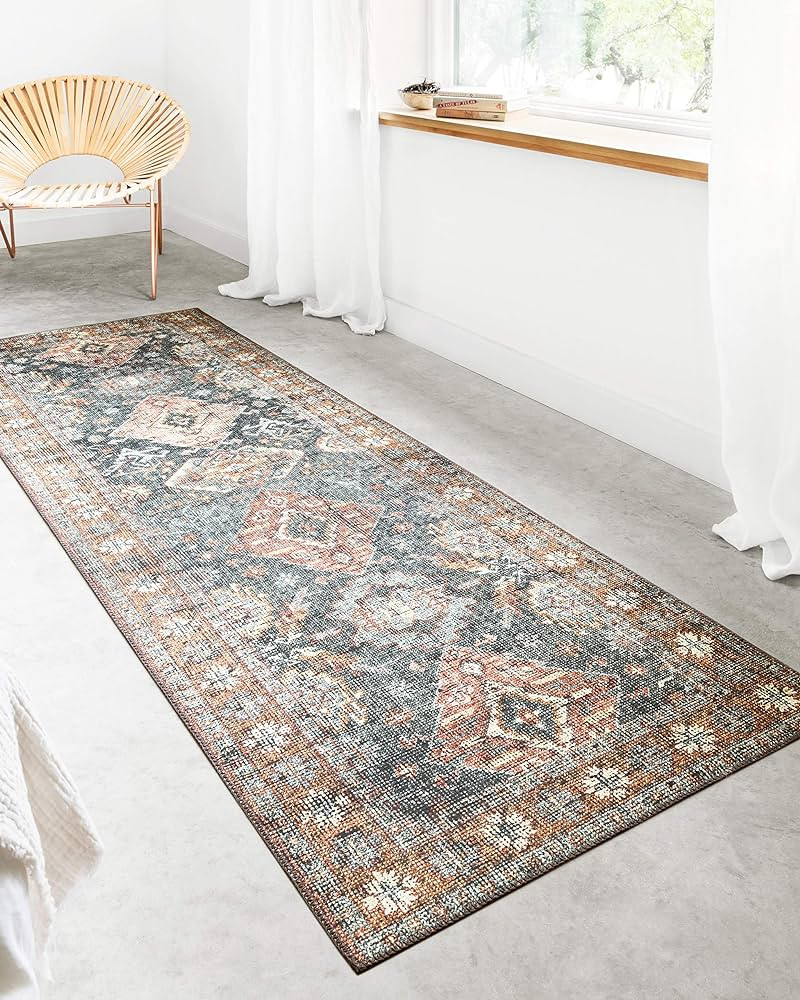 Loloi II Skye Collection SKY-10 SEA / RUST, Traditional 7'-6" x 9'-6" Area Rug | Amazon (US)