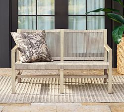 Indio Coastal Mahogany & Rope Outdoor Loveseat (52") | Pottery Barn (US)