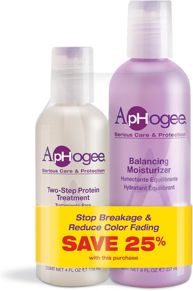 Aphogee Serious Hair Care Double Bundle (Twostep Protein Treatment 4 Fl Oz and Balancing Moisturi... | Amazon (US)