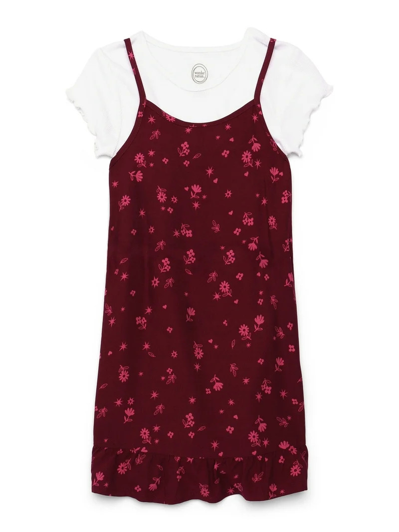Wonder Nation Girls Cami Dress with Tee, Sizes 4-18 & Plus | Walmart (US)