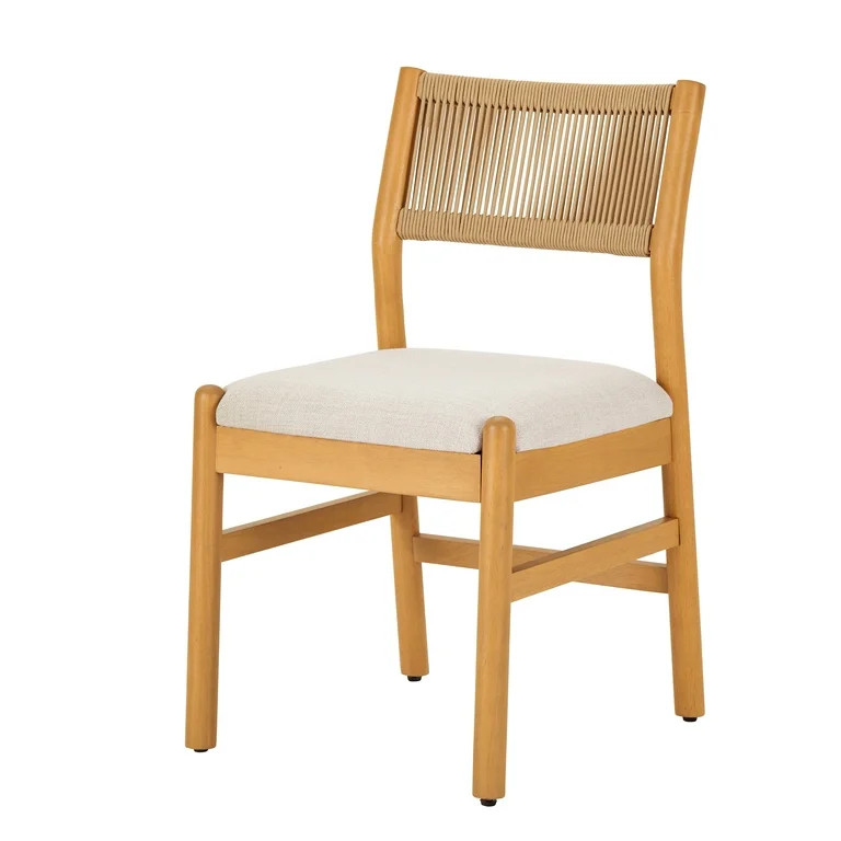 Better Homes & Gardens Lillian Fluted Dining Chairs 2 Pack, Pine and Cream | Walmart (US)