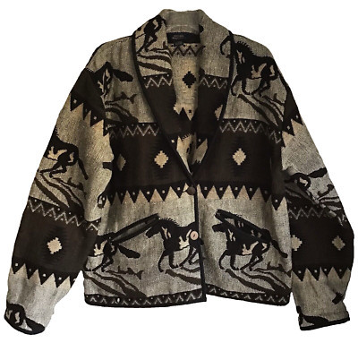 Natural Impressions Women's Large Western Cowgirl Horse Tapestry Jacket  | eBay | eBay CA