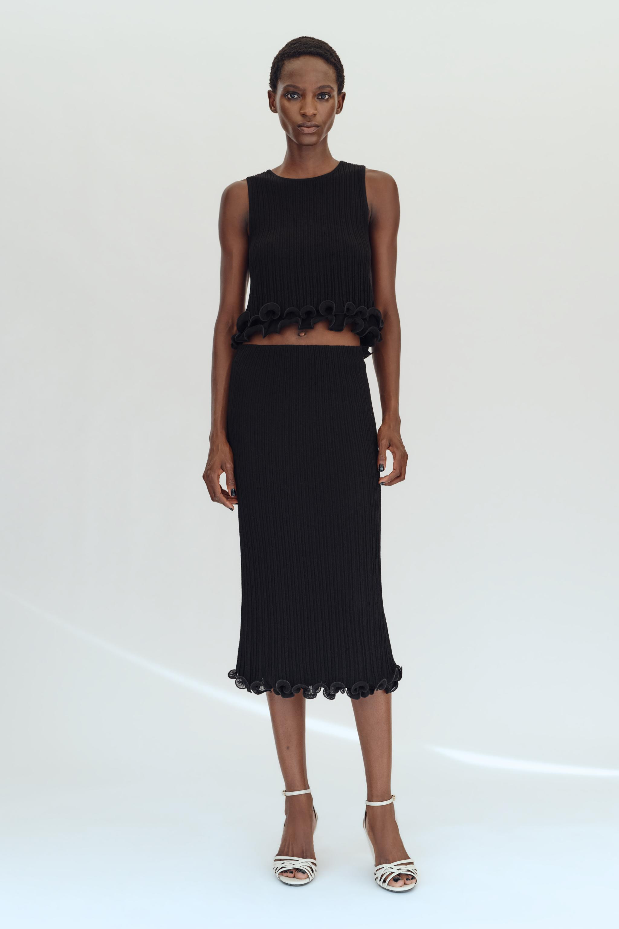 DOUBLE-LAYER KNIT MIDI SKIRT | Zara US