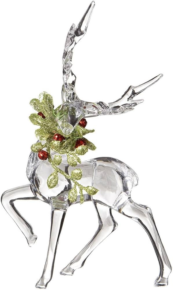 Ganz Kissing Krystals - Figura de acrílico de 6 pulgadas con muérdago y reno | Amazon (US)