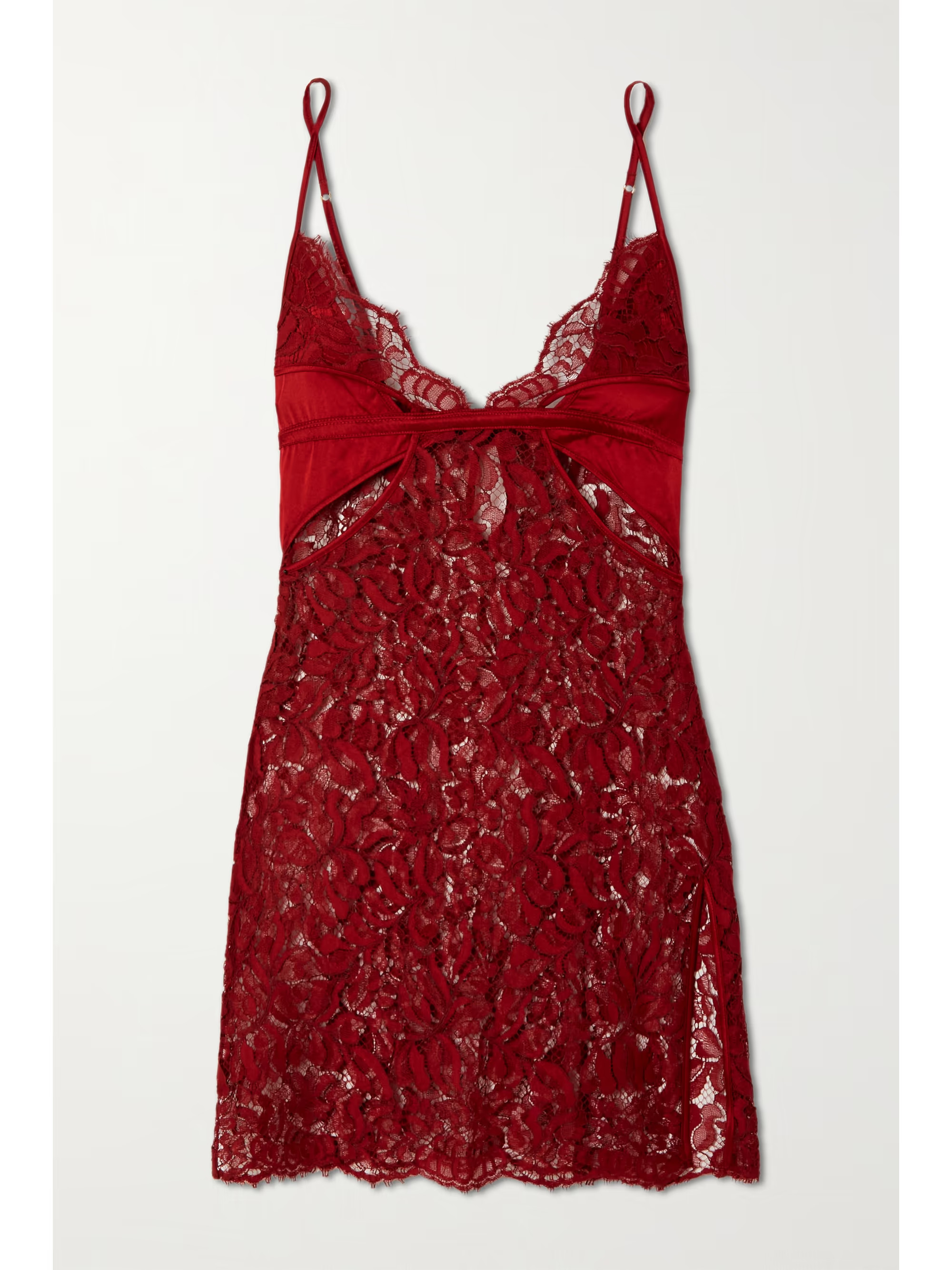 + Killing Eve Moscow cutout Leavers lace and satin chemise | NET-A-PORTER (US)