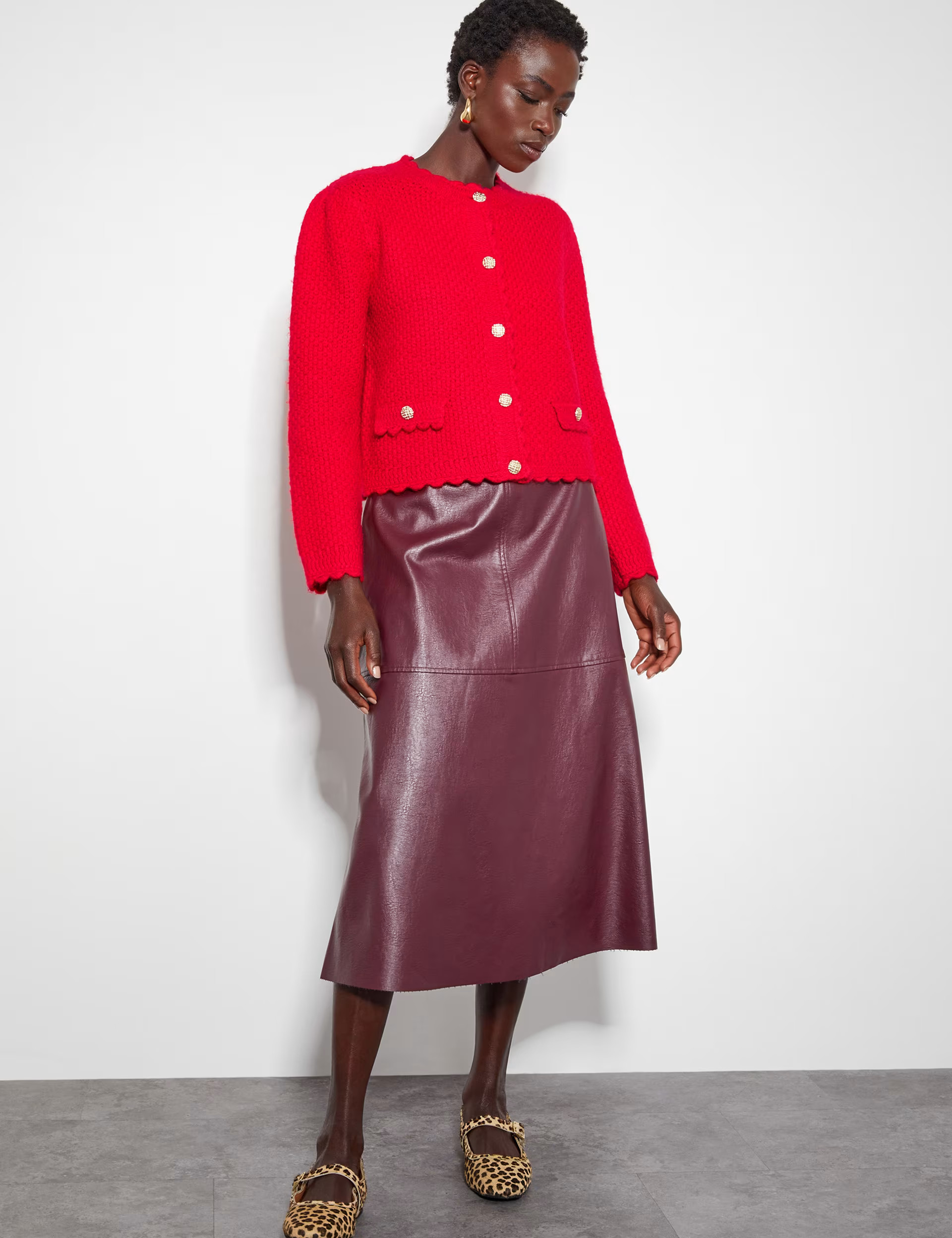 Textured Crew Neck Button Front Cardigan | Monsoon | M&S | Marks & Spencer (UK)