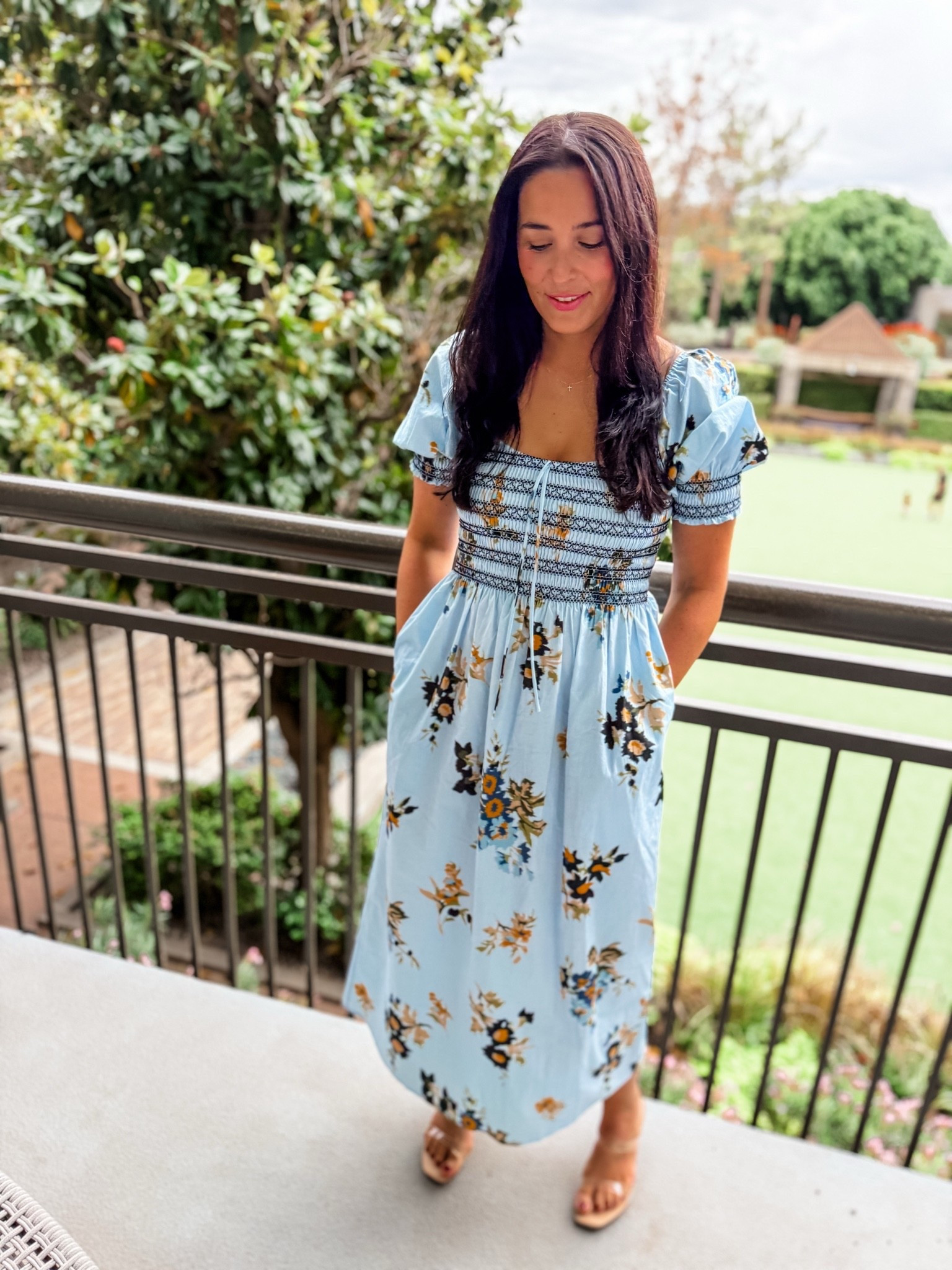 Such a pretty blue floral midi dress! The smocked bodice and puff sleeves make it so flattering, and it’s perfect for vacation, brunch, or an easy dressed-up look. 💙🌸 I included some look-a-likes because this one is almost sold out!

#LTKootd #LTKSeasonal