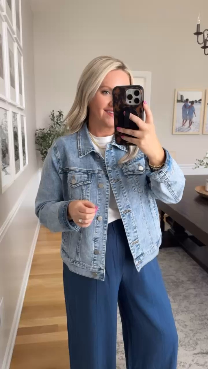 This is such an easy, everyday outfit you can throw on and feel put together!! I love these wide leg pants, they are so comfortable but still look elevated, and the denim jacket adds the perfect casual layer.

Wearing size small.

spring outfit ideas wide leg pants outfit denim jacket outfit casual spring outfit everyday style comfy chic outfit womens spring fashion effortless outfit work to weekend outfit neutral outfit ideas lovelylifestyling

#LTKootd #LTKOver40 #LTKSeasonal