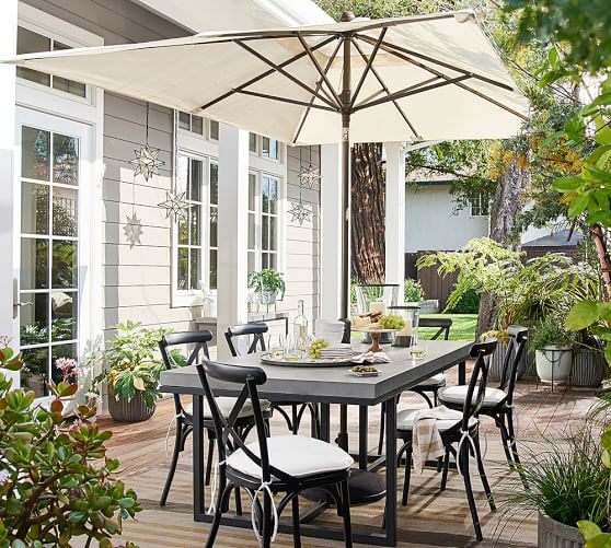 10' Rectangular Outdoor Patio Umbrella – Rustproof Aluminum Tilt Frame | Pottery Barn (US)
