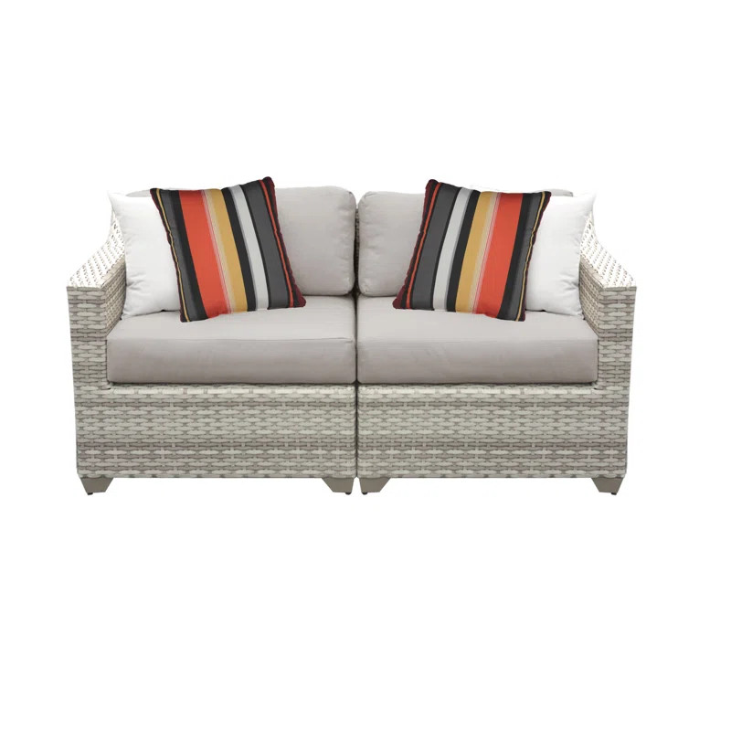 Falmouth 70" Wide Outdoor Wicker Loveseat with Cushions | Wayfair North America