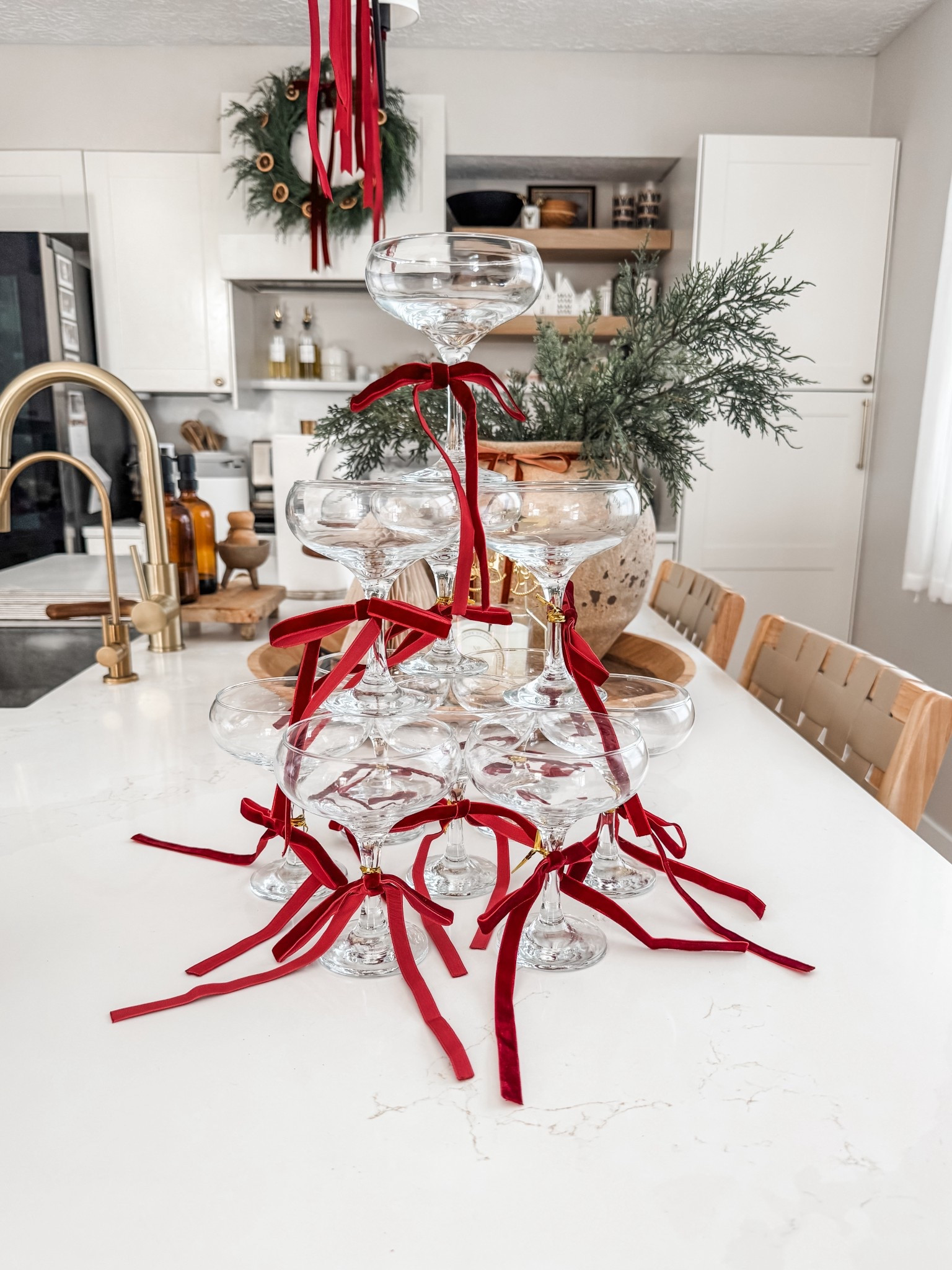 R U N to Tjmaxx for these glasses ($20) but order the ribbon from here 🎀

#LTKWedding #LTKHoliday #LTKHome
