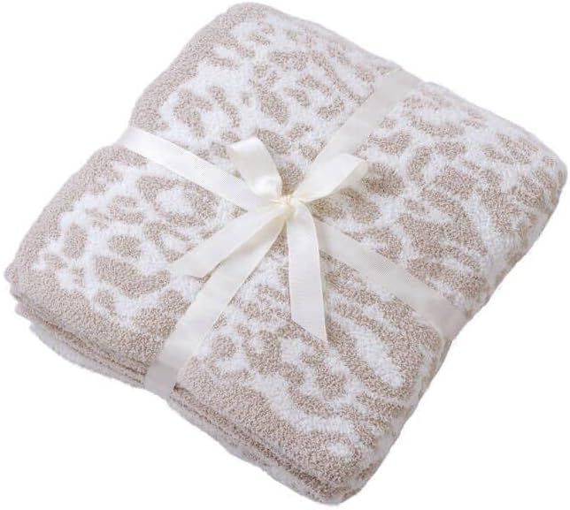 Fluffy Microfiber Leopard Knitted Throw Blanket Super Soft Cozy Lightweight Fleece Bed Blanket fo... | Amazon (US)