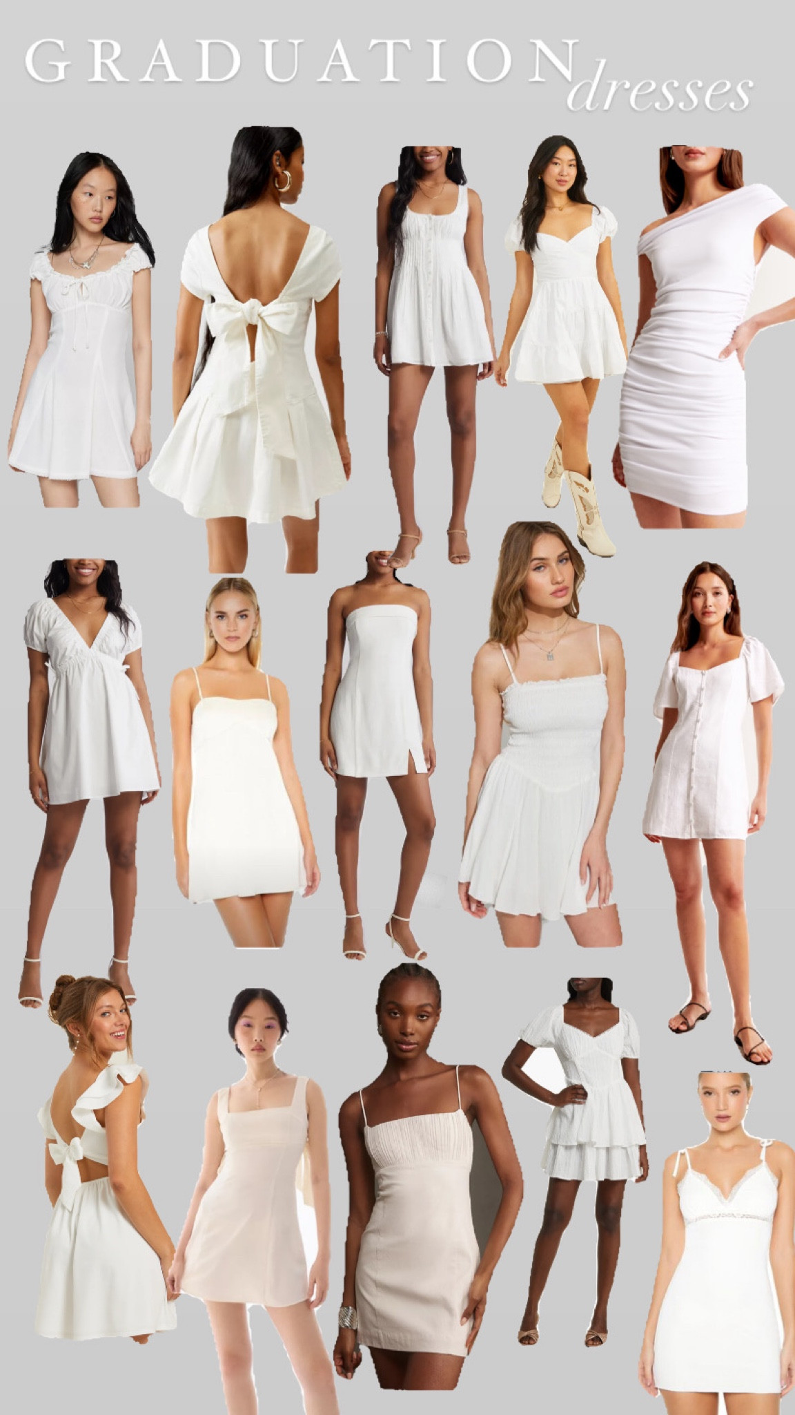 WHITE Graduation dresses 🤍🤍


#LTKparties #LTKFestival #LTKstyletip