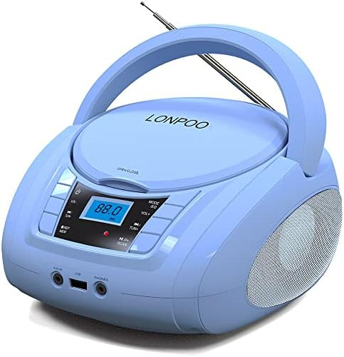 Stereo CD Player Boombox Portable - Bluetooth, FM Radio, USB Input, AUX-in, Headphone Output, Stereo | Amazon (US)