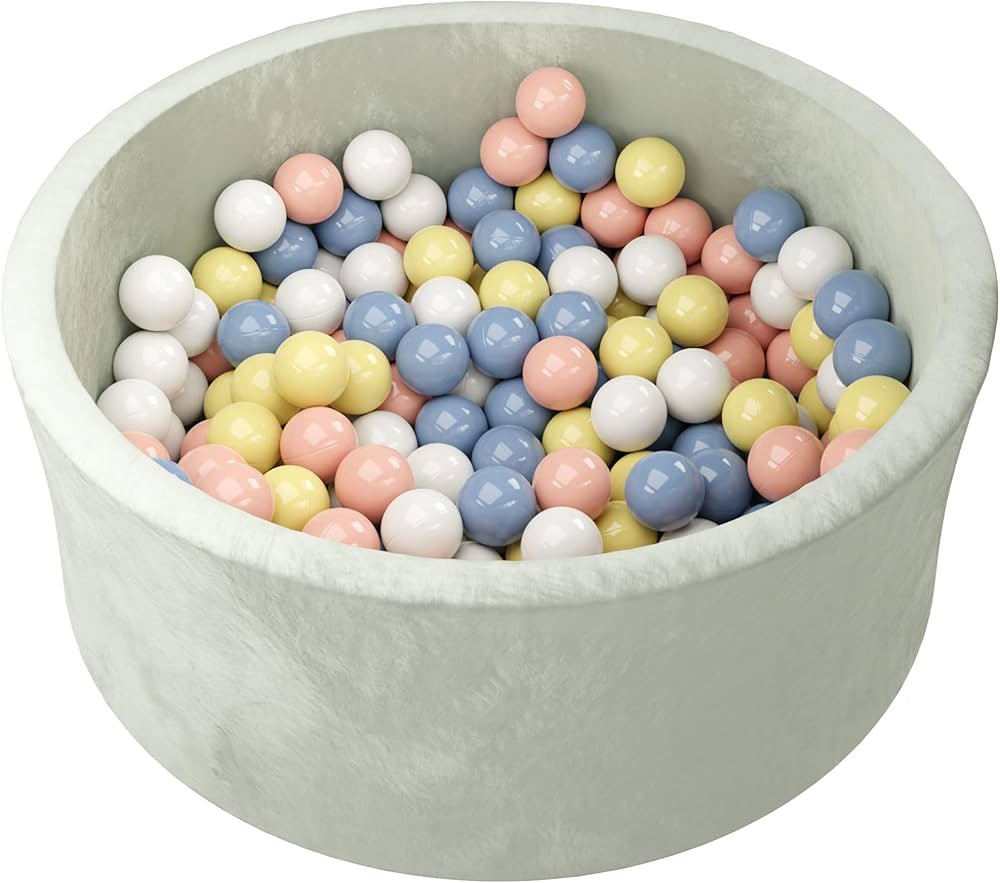 Pippin&Co Baby Ball Pit with 250 Balls + Storage Bag - Soft Memory Foam Ball Pit with Washable Ve... | Amazon (US)