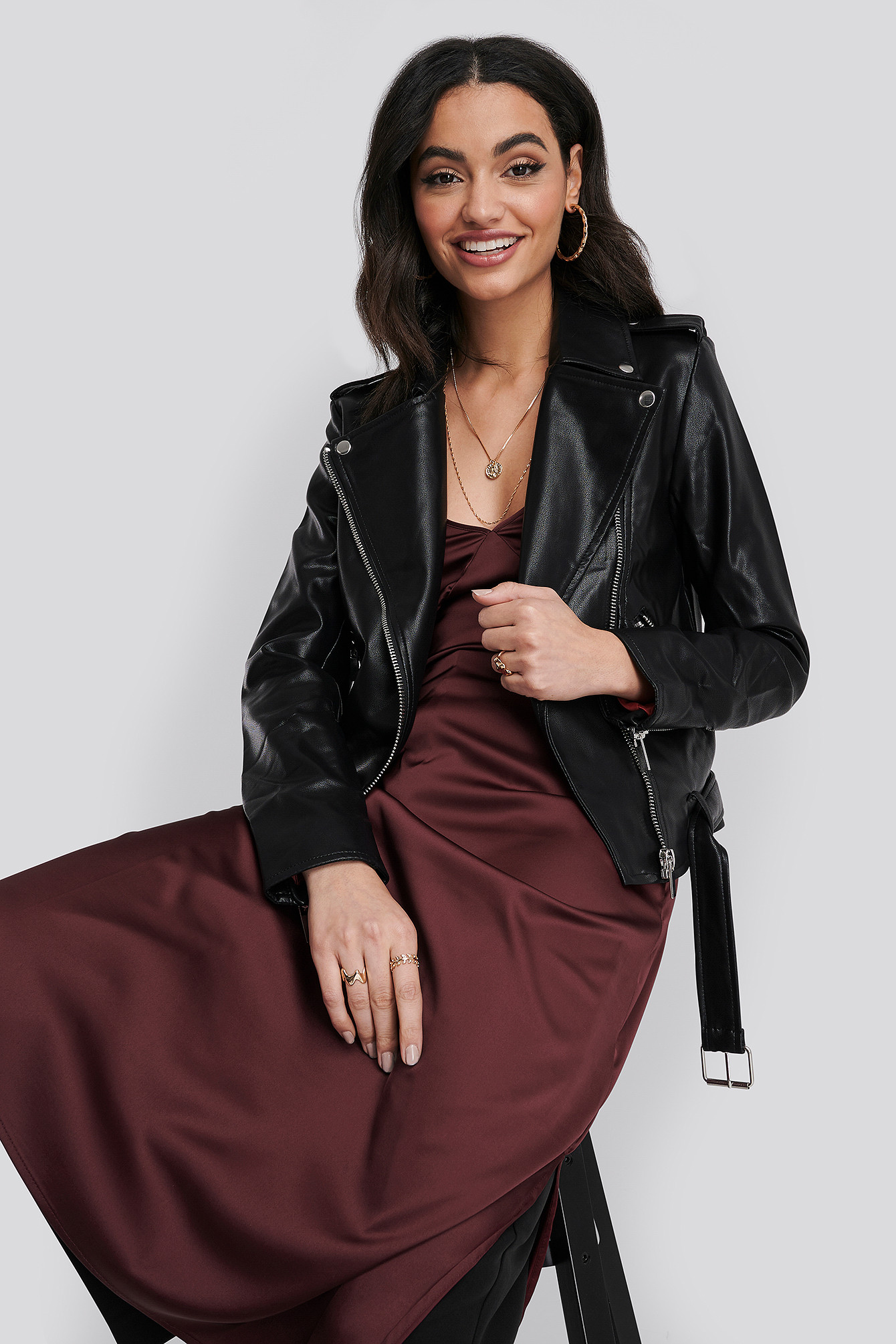 Pu Leather Biker Jacket Schwarz | NA-KD DE, AT, CH