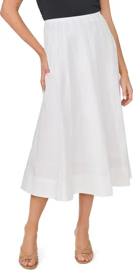 Halogen\u00ae Pintuck Cotton Midi Skirt | Nordstrom | Nordstrom