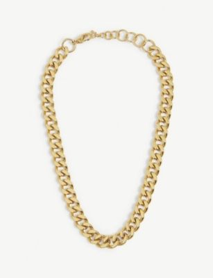 Cuban-link 18ct gold-plated brass necklace | Selfridges