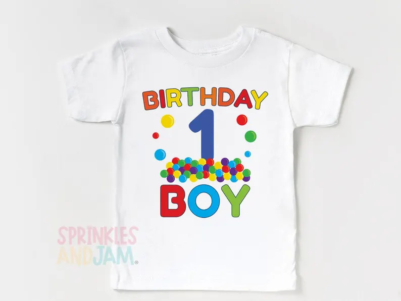Bouncy Ball 1st Birthday Boy Shirt: Personalized Party Tee | Etsy (US)