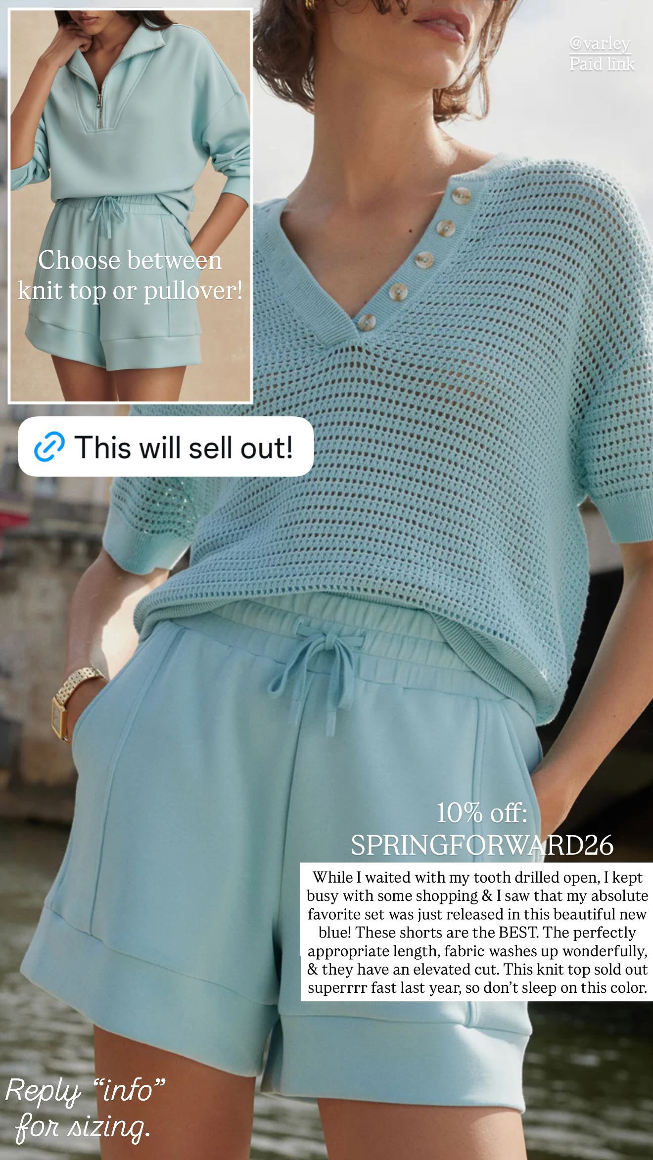 Love this new set! I'm seriously obsessed - truly it's such a favorite. And this new color is just gorgeous. 
Sweater fits TTS, I wear a small. Pullover runs a little big, I wear XS. Shorts fit TTS, but if between sizes you can likely size down, I wear an XS. 10% off: SPRINGFORWARD26

matching set, Varley, spring style, casual style, summer style, active wear, lounge set 

 #LTKootd #LTKSeasonal #LTKActive