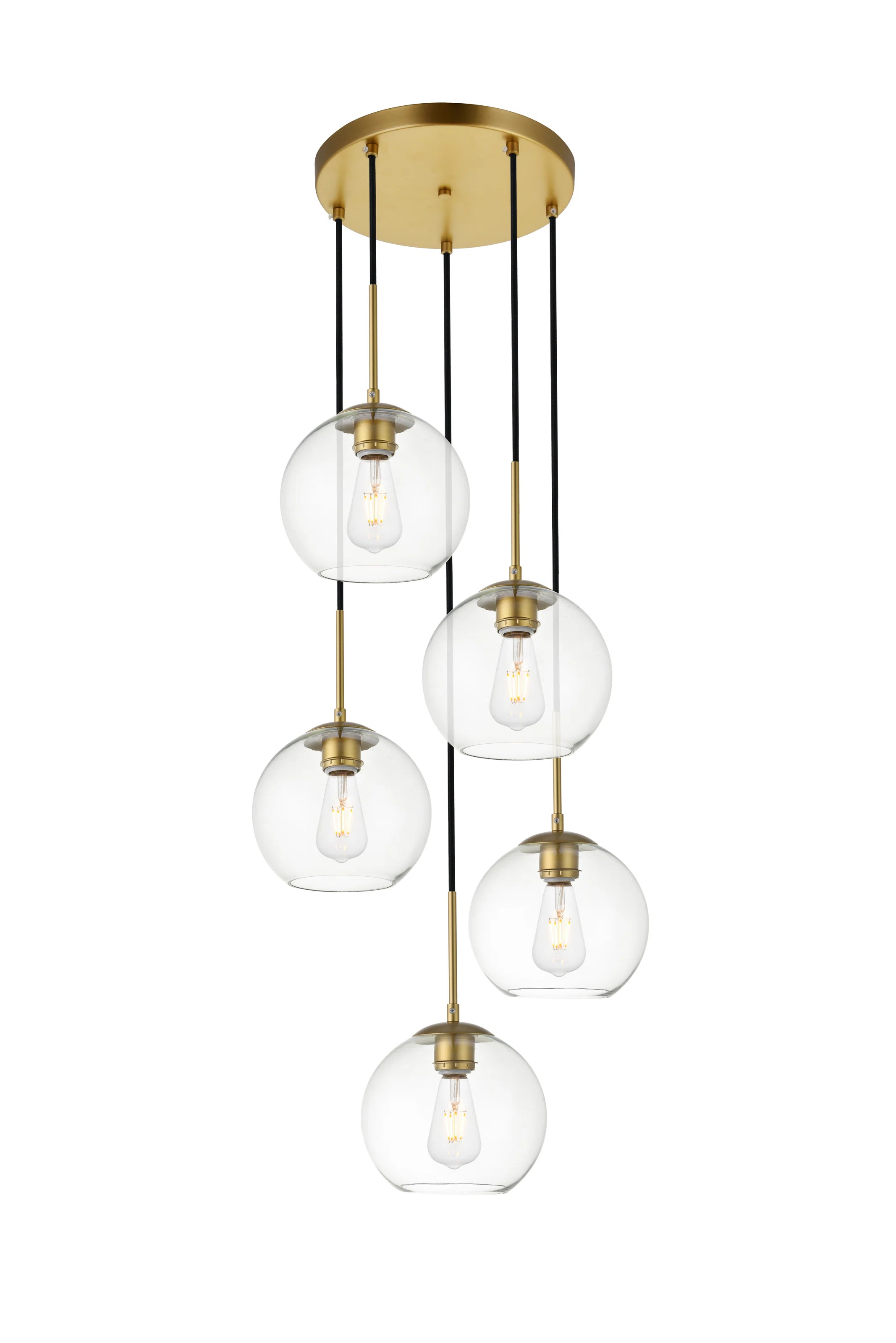 Snead 5 - Light Cluster Globe Pendant with Glass Accents | Wayfair North America
