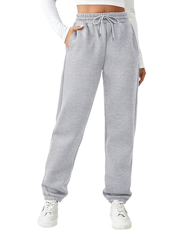 PINSPARK Women's Fleece Lined Sweatpants Winter Joggers Athletic Pants Casual Thick Warm Trousers... | Amazon (US)