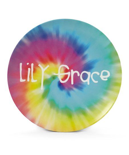 Tie-Dye Personalized Plate | Zulily