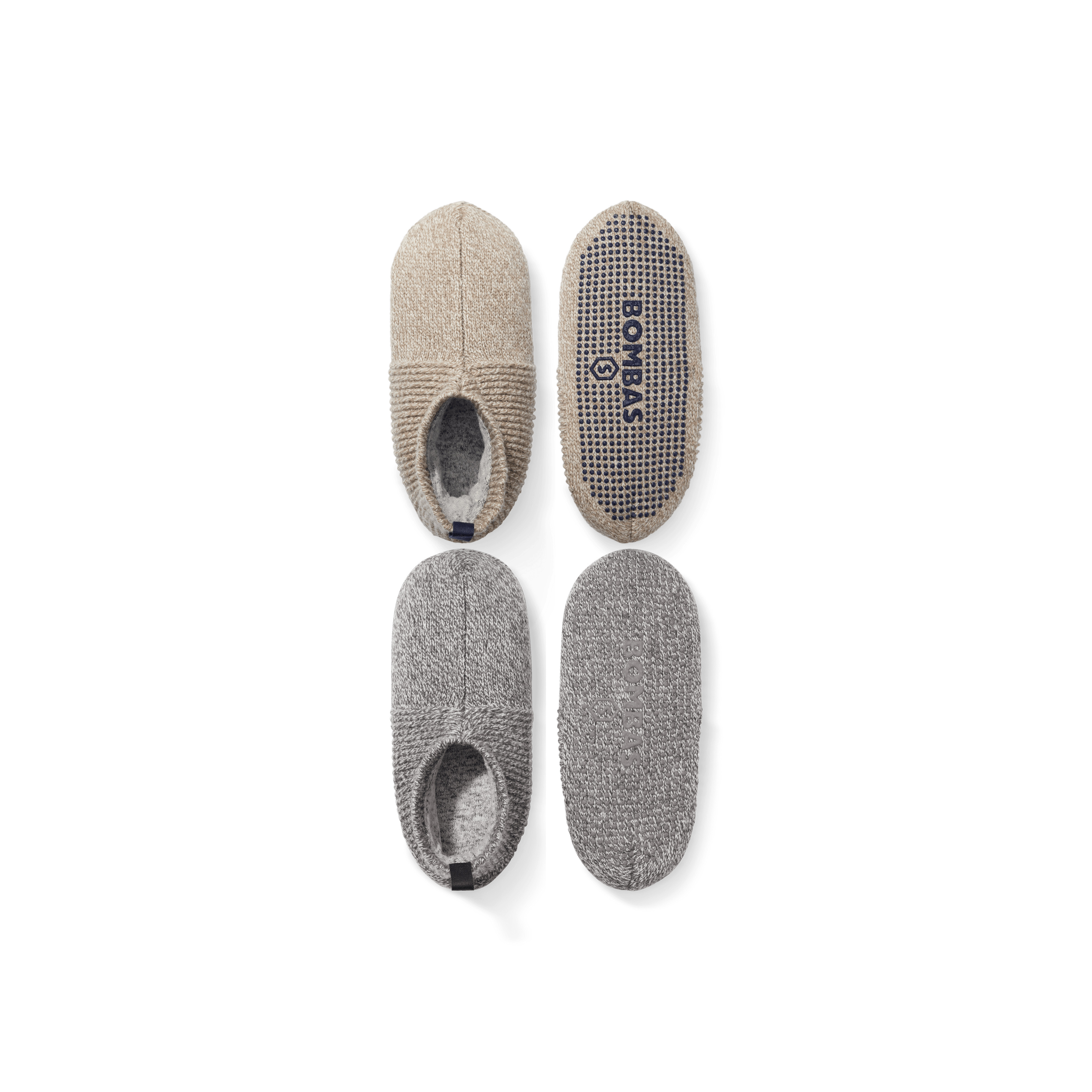 Women's Gripper Slipper 2-Pack - Taupe Grey Mix - Extra Small - Nylon/elastane - Bombas | Bombas