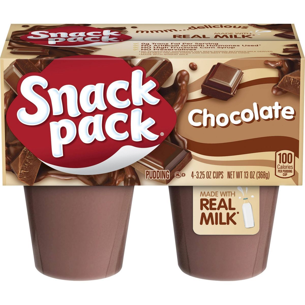 Snack Pack Chocolate Pudding - 12oz/4ct | Target