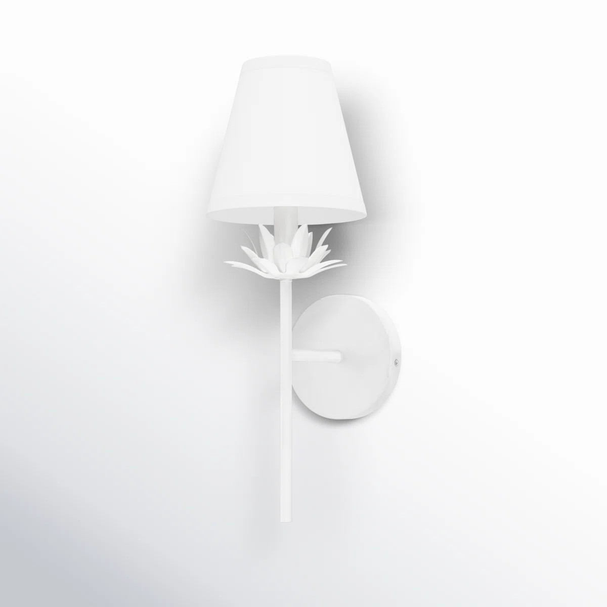 Ryland 1 - Light Dimmable Armed Sconce in White | Wayfair North America