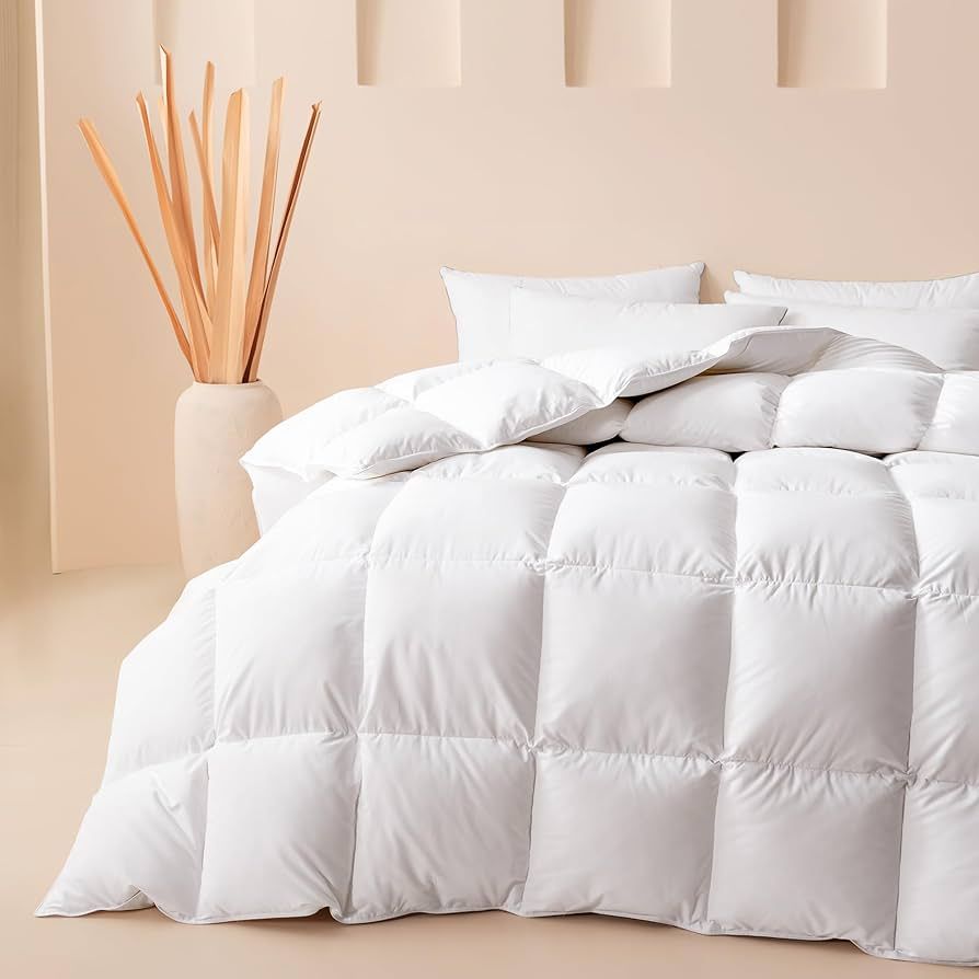 Cosybay Goose Feather Down Comforter Twin/Twin XL, Fluffy Down Duvet Insert, All Season White 100... | Amazon (US)