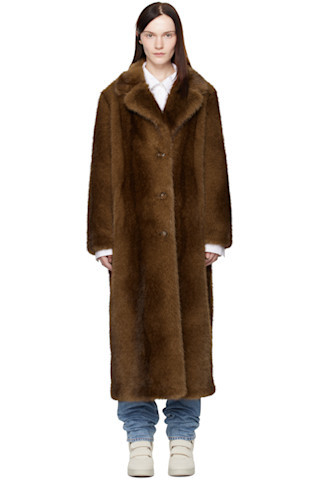 Brown Nora Faux-Fur Coat | SSENSE