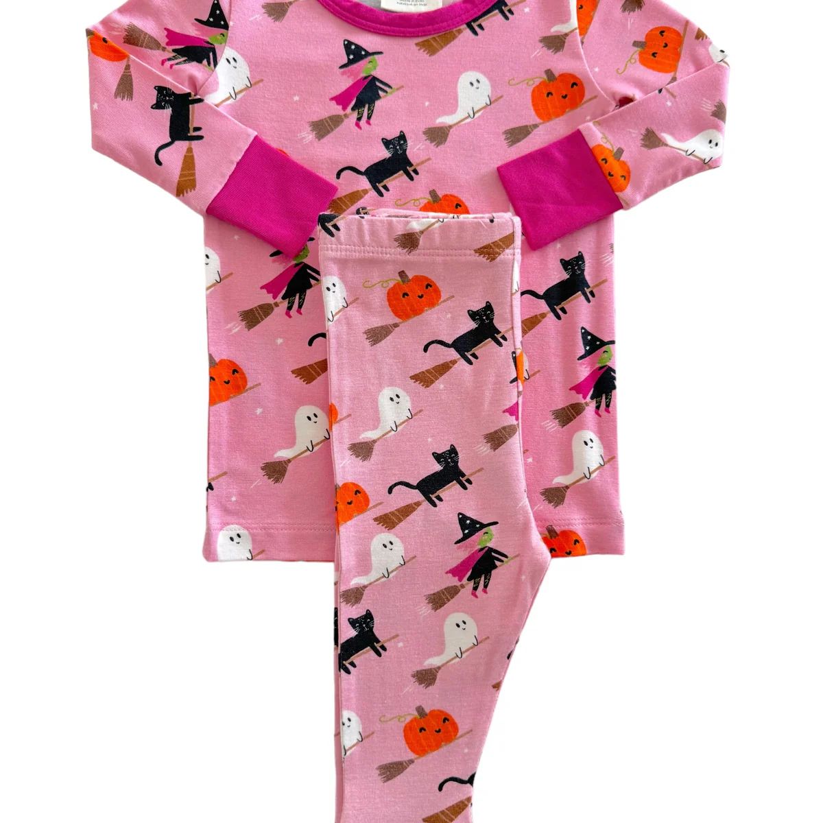 Long Sleeve 2-Piece Set, Broomstick Friends Pink | SpearmintLOVE