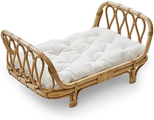 BEBE BASK Premium Rattan Doll Bed - Handcrafted Boho Baby Doll Crib - Perfect First Wooden Doll B... | Amazon (US)