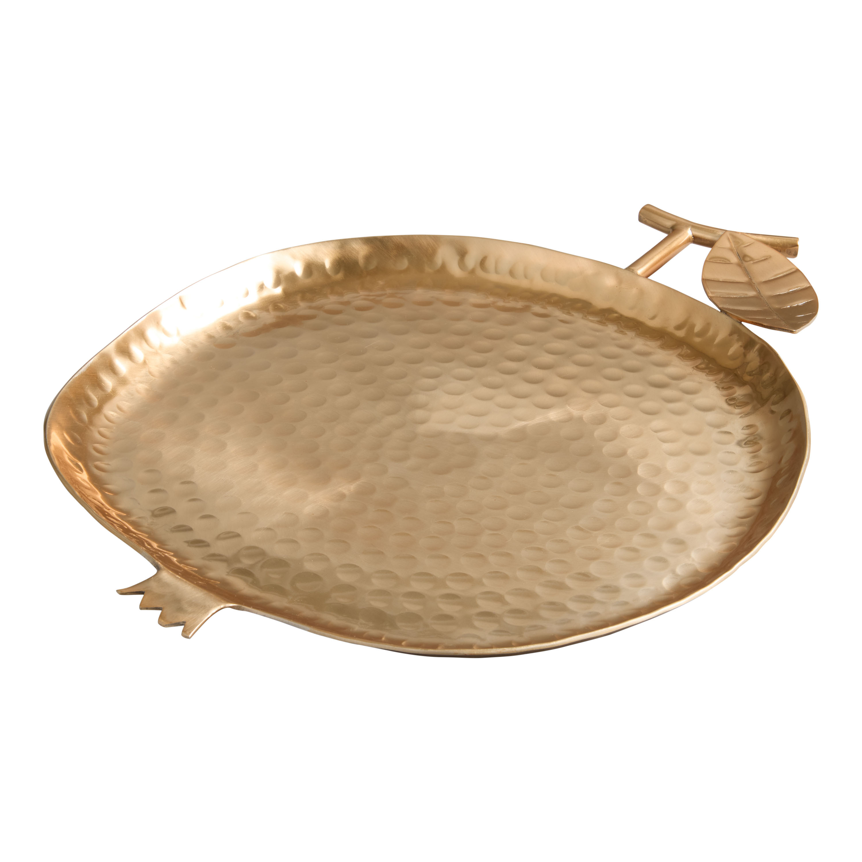 Gold Metal Hammered Pomegranate Serving Platter | World Market