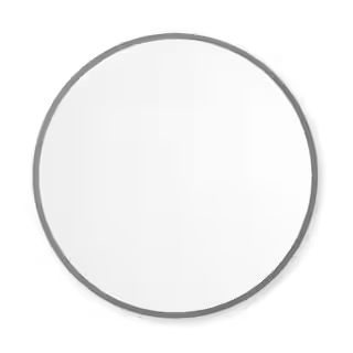 36 in. W x 36 in. H Rubber Framed Round Bathroom Vanity Mirror in Sage Green | The Home Depot