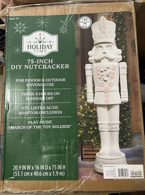 6 Foot Holiday Time 75” WHITE Nutcracker Christmas Decoration Brand New In Hand | eBay | eBay US
