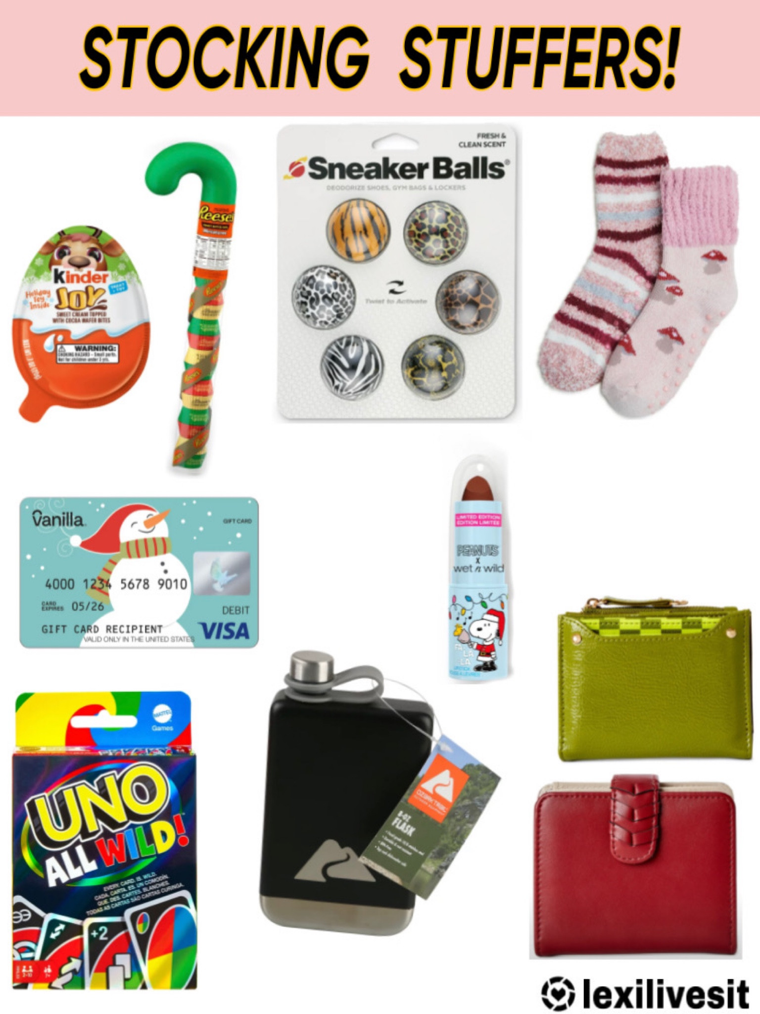 Stuck on what to put in those Christmas stockings!? Here’s a few of my picks that would make great budget-friendly Stocking Stuffers! Sneaker balls (to deodorize sneakers), Uno card games, Women’s wallets for $5!! And, you can’t go wrong w/ Christmas candy or a gift card! 

#LTKGiftGuide #LTKFind #LTKHoliday
