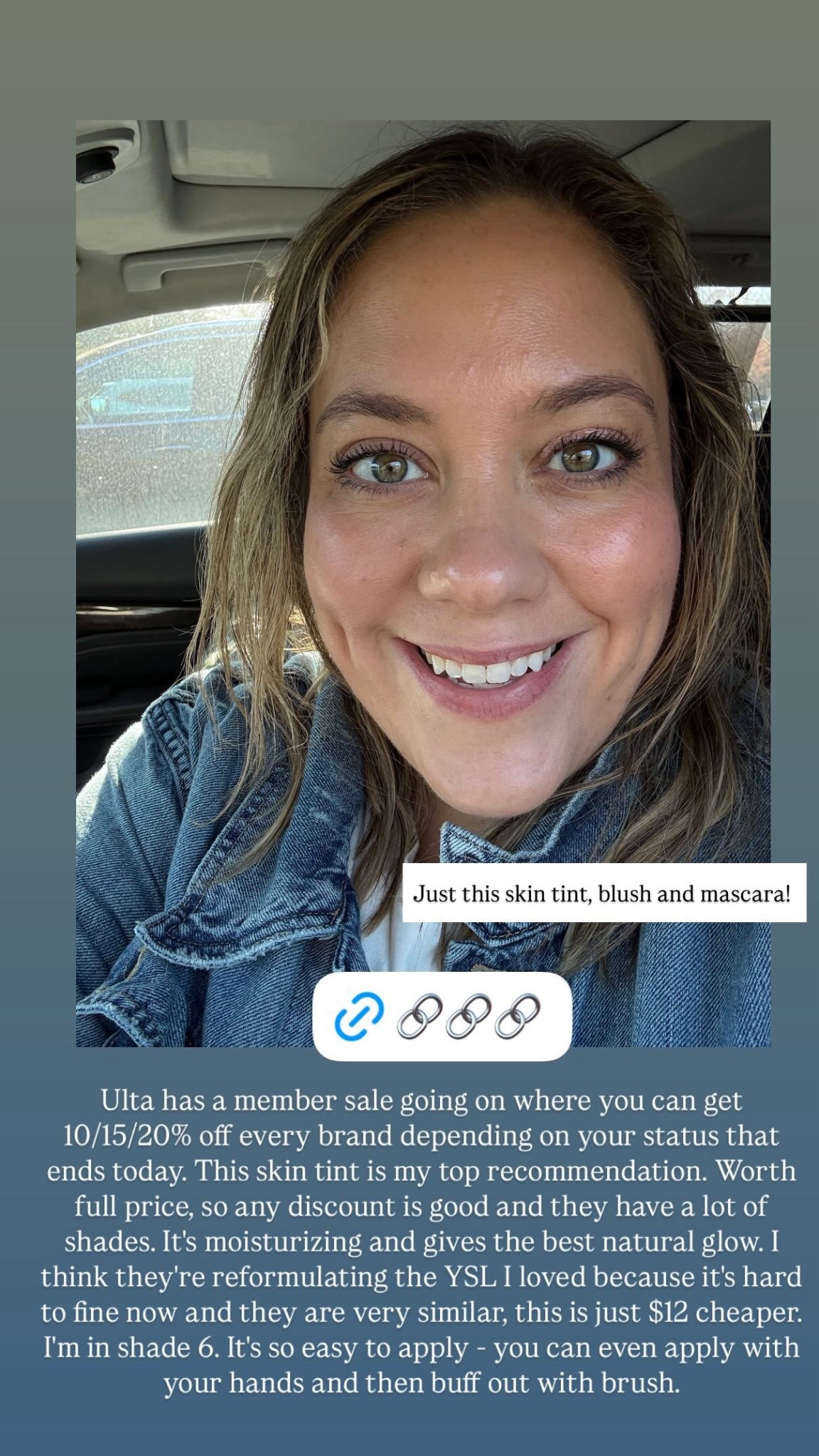 I have been loving this skin tint under makeup or by itself lately. It is moisturizing and gives the best glow. Here I am wearing it with only mascara and blush.

#LTKBeauty #LTKFindsUnder50