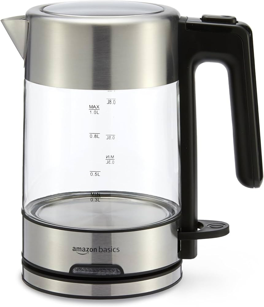 Amazon Basics Electric Kettle with Glass Carafe for Tea and Coffee, BPA-Free, Fast Boiling, Auto ... | Amazon (US)