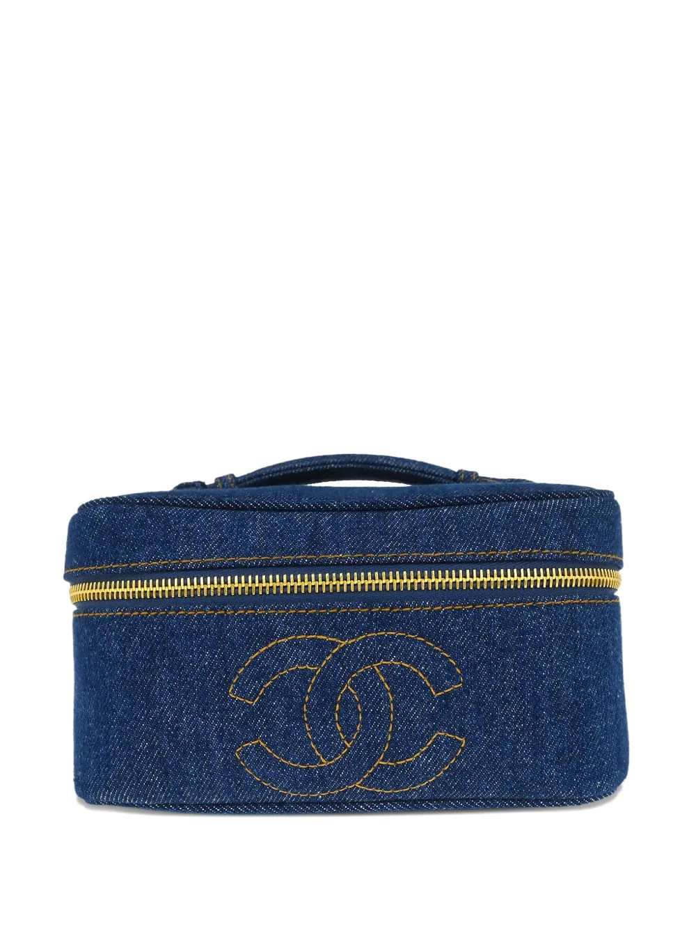 CHANEL Pre-Owned 1996-1997 denim makeup bag - Blue | Farfetch Global