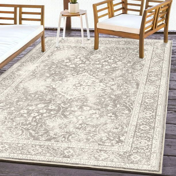 My Texas House Belmont, Grey, Outdoor Area Rug, 5'2" x 7'6" | Walmart (US)