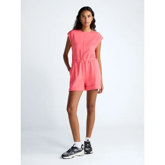 Scoop Women's and Women's Plus Scubaknit Crewneck Romper, Sizes XS-4X | Walmart (US)