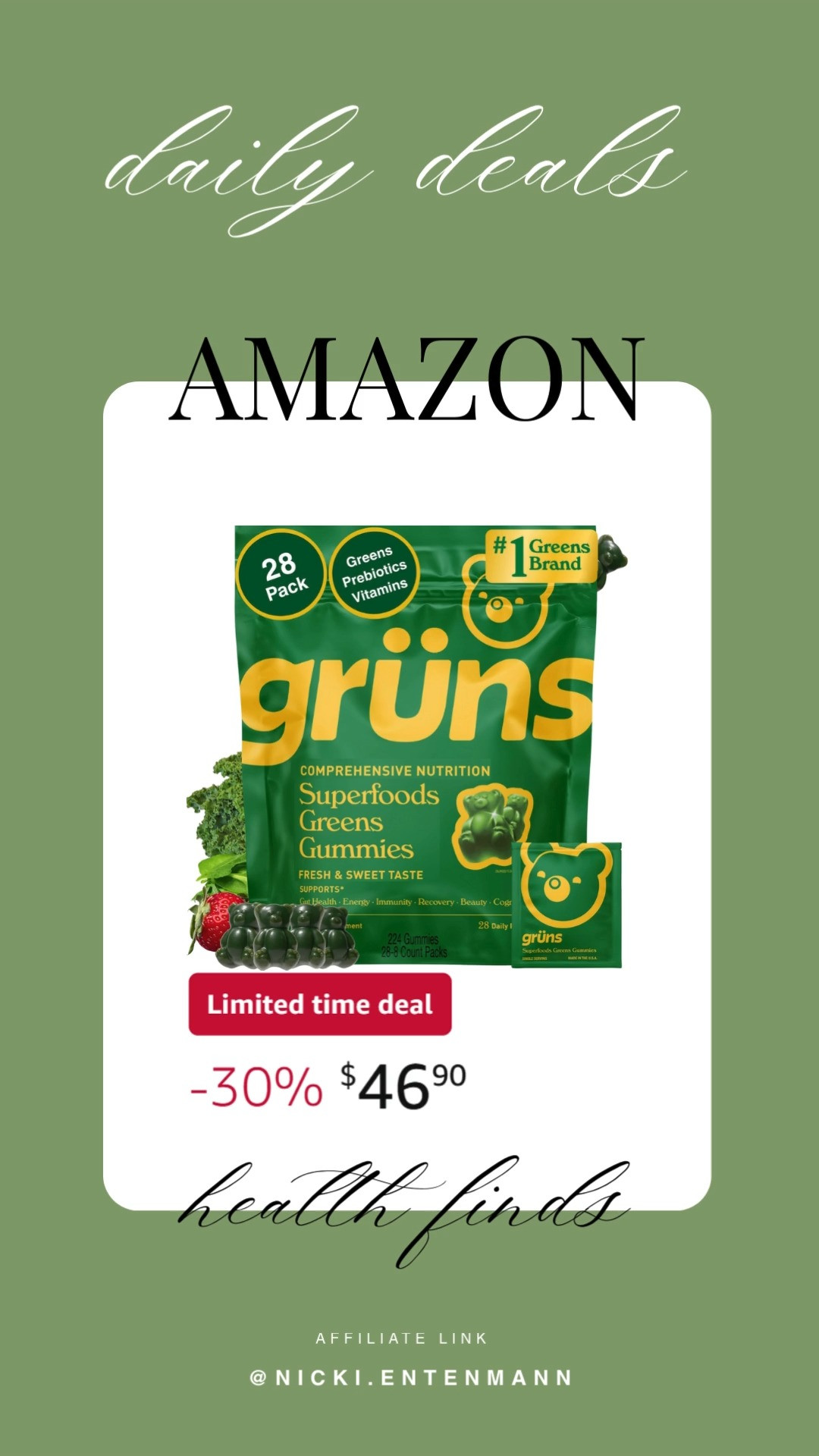 These Gruns adults super greens multivitamin gummies bring cheerful wellness and effortless energy to everyday routines with nourishing flair. #GrunsGummies #SuperGreens #MultivitaminBoost #DailyWellness #HealthyLiving #NutritionEssentials #LifestyleHealth #ModernWellness #EnergySupport #VitaminCare 🌿💊✨
 

 #LTKdayinmylife #LTKselfcare #LTKSaleAlert