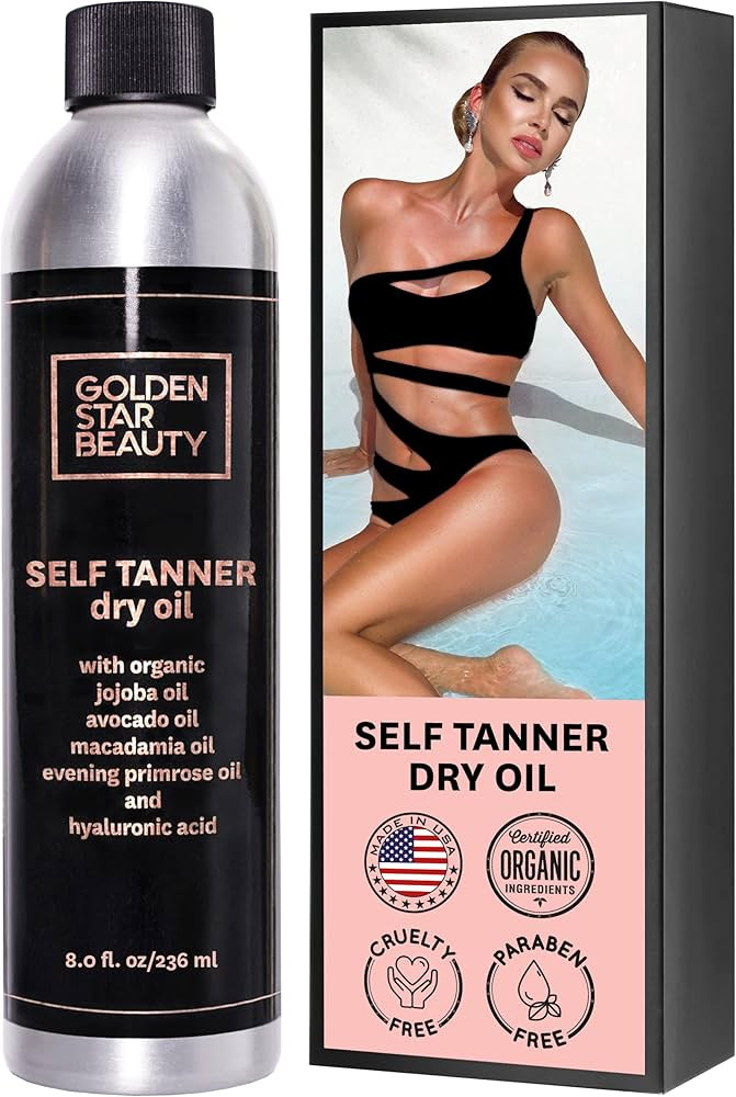 Self Tanner Oil - Natural Sunless Tanning Spray w/Hyaluronic Acid and Organic Oils, Clear Gradual... | Amazon (US)