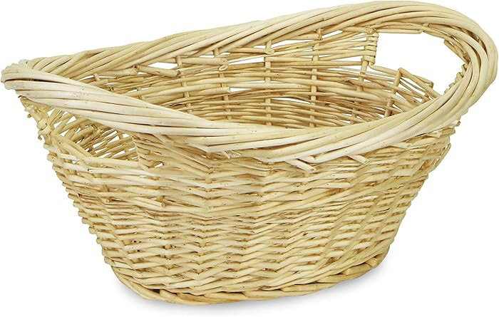 Small oval natural willow heavy rimmed laundry basket (UW-8802A) | Amazon (US)