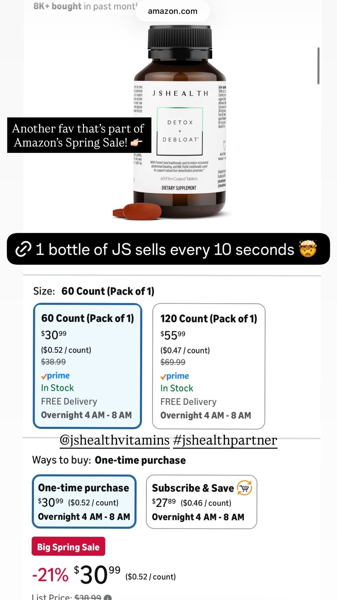 Another fav that’s part of Amazon’s Spring Sale! 👉🏻 @jshealthvitamins #jshealthpartner